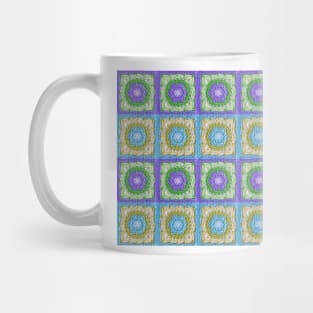 Faux Crochet Texture In Peacock Colors Mug